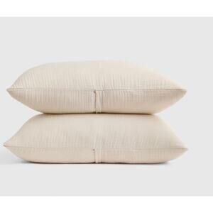Quince Organic Airy Gauze King Pillow Sham Set Ivory NWOT #S26